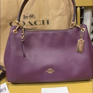 NWT Purple Coach Shoulder Bag with long strap